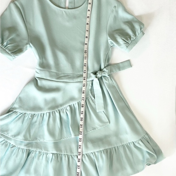 Habitual Girls | EASTER | Pastel Blue Ruffle Dress | Side Tie Waist | Size 10 - Picture 6 of 9